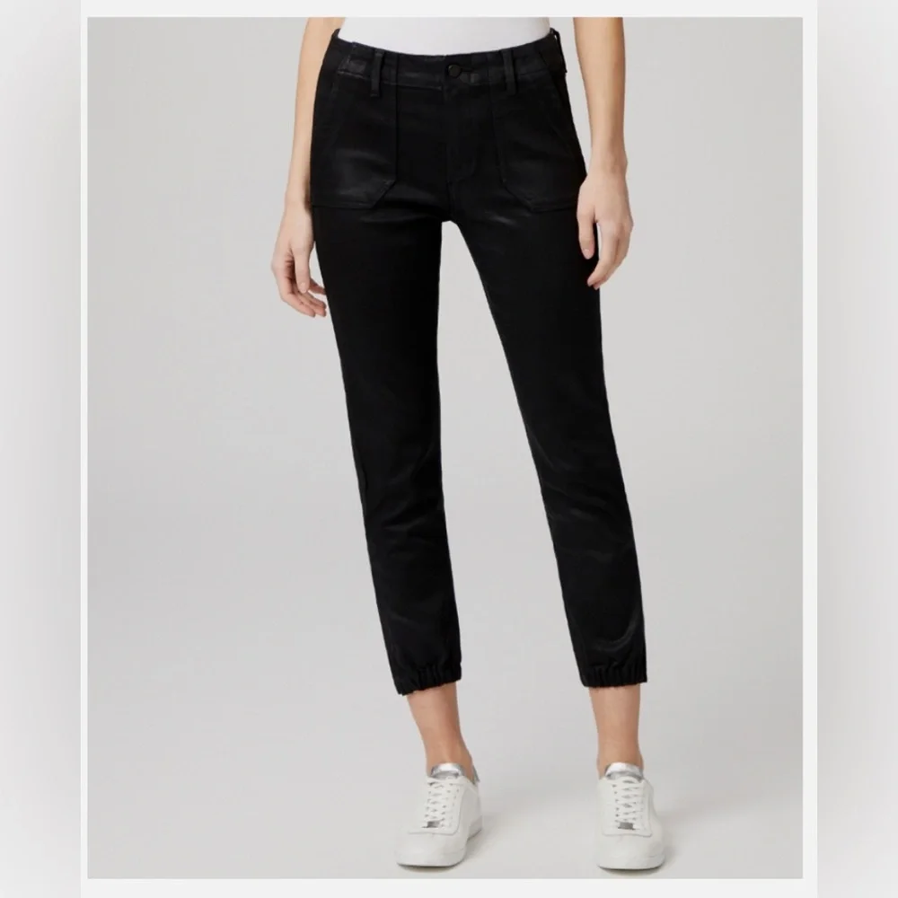 NWOT PAIGE Mayslie Jogger in Black Fog Luxe Coating - Picture 2 of 6